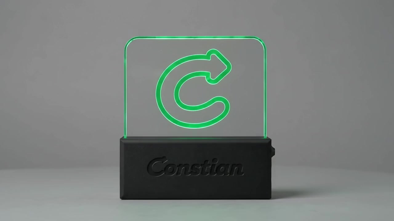 The Constian sign turning a full circle, green, then orange, then green again