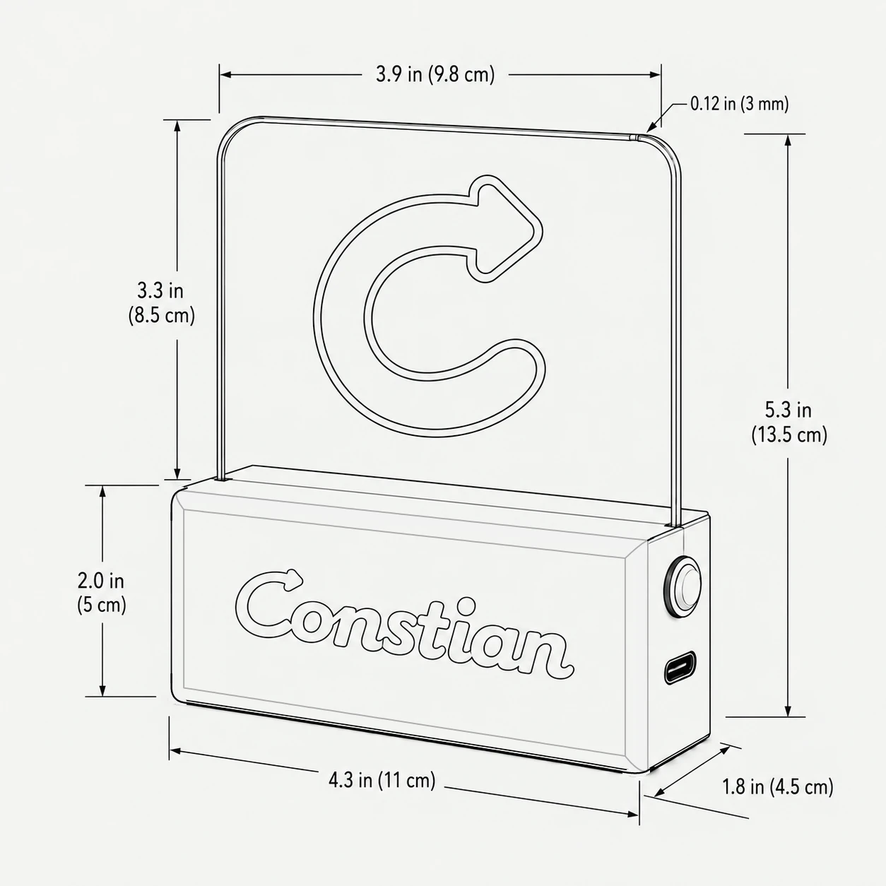 Constian sign dimensions